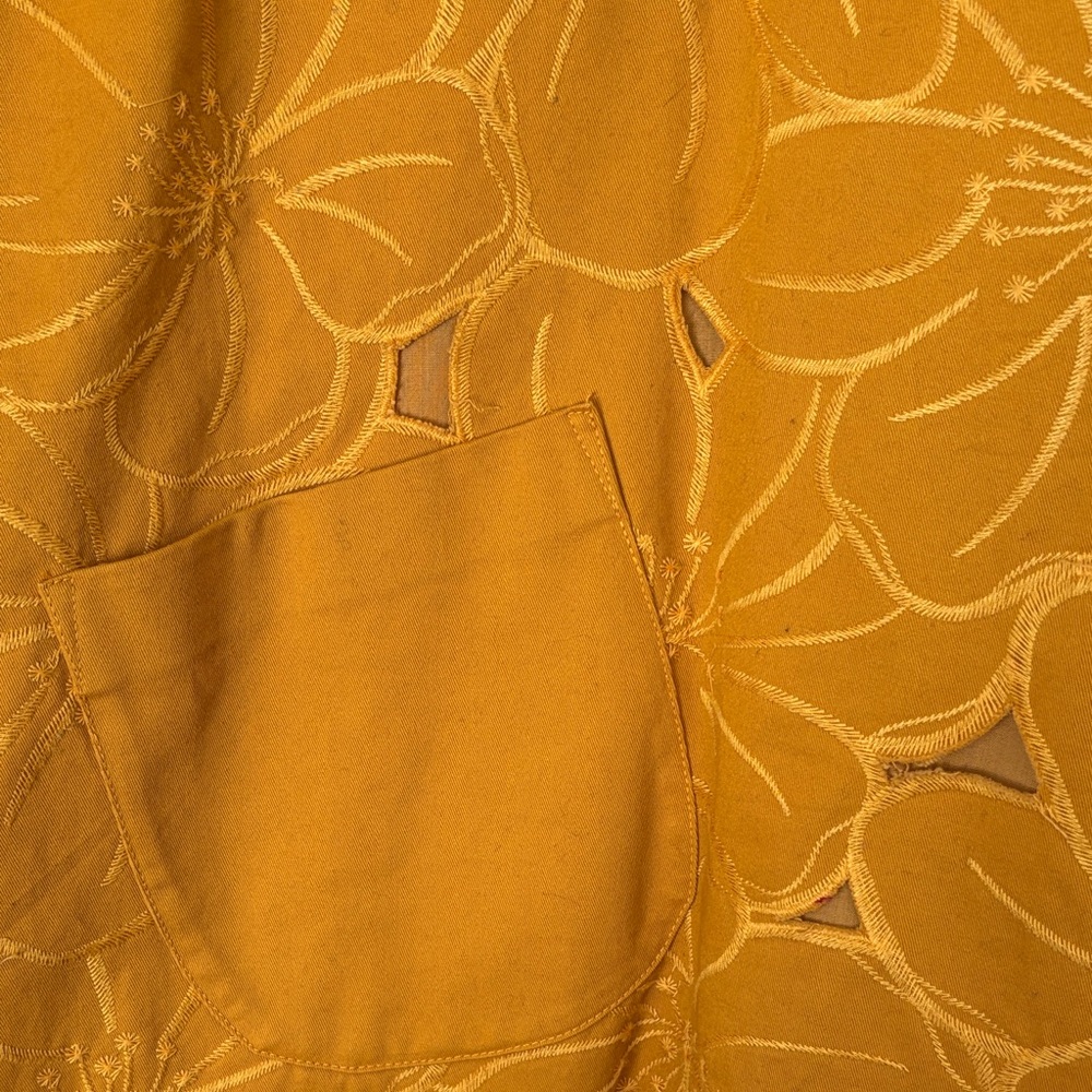 Floral Mustard Mini Dress - Picture 3 of 4